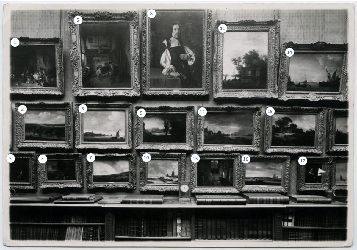 Schloss room two with paintings identified