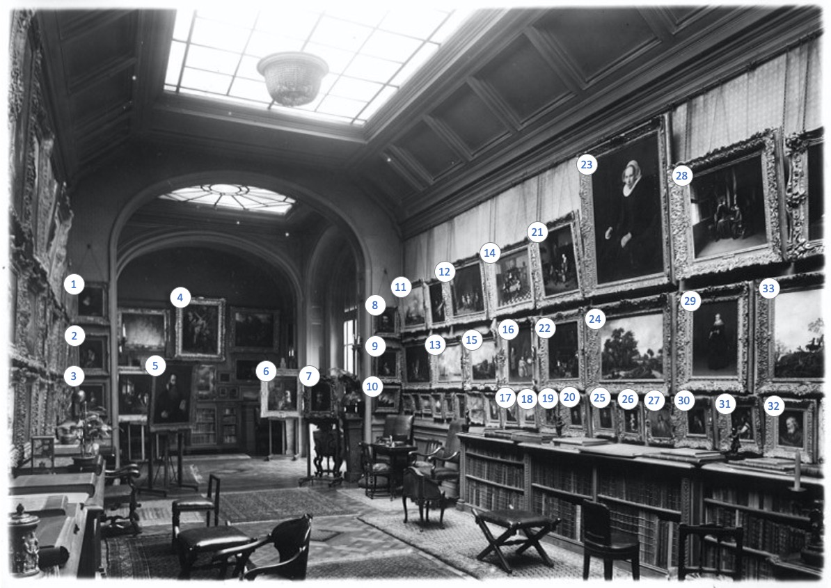 Schloss room five with paintings identified