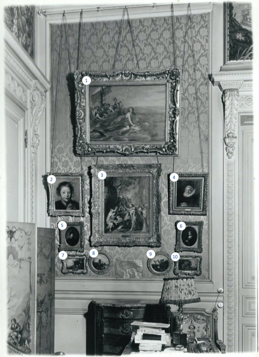 Schloss room seven with paintings identified