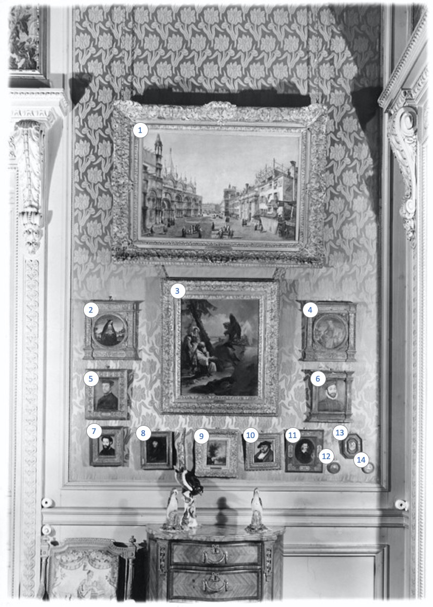 Schloss room eight with paintings identified
